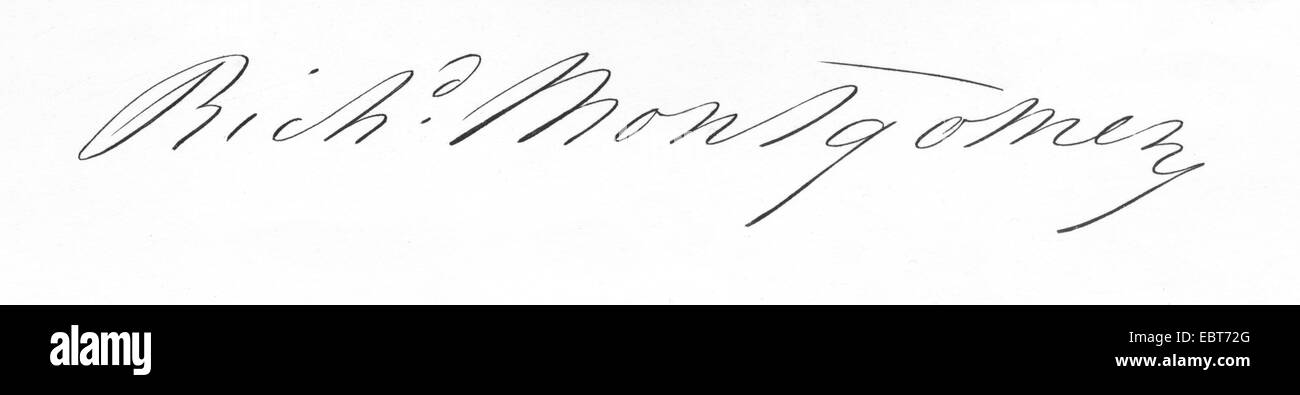 Richard Montgomery Signatur Stockfoto