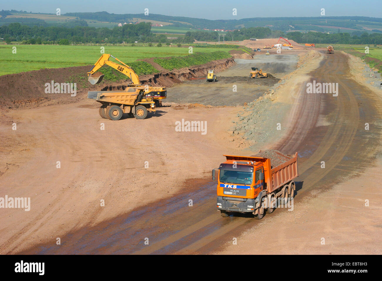 Baugrundstück von Autobahn, Deutschland, Thüringen Stockfoto