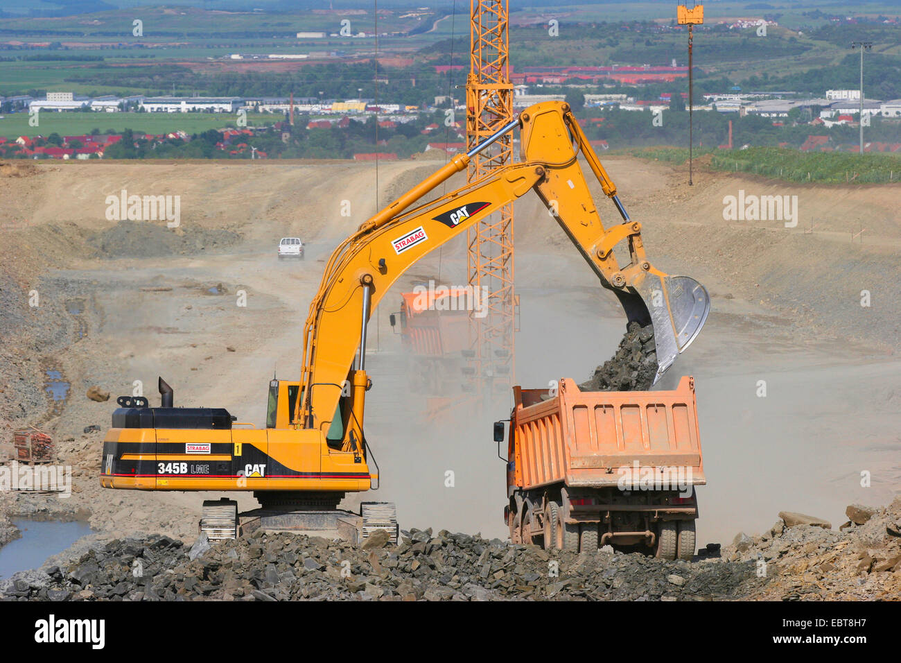 Baugrundstück von Autobahn, Deutschland, Thüringen Stockfoto