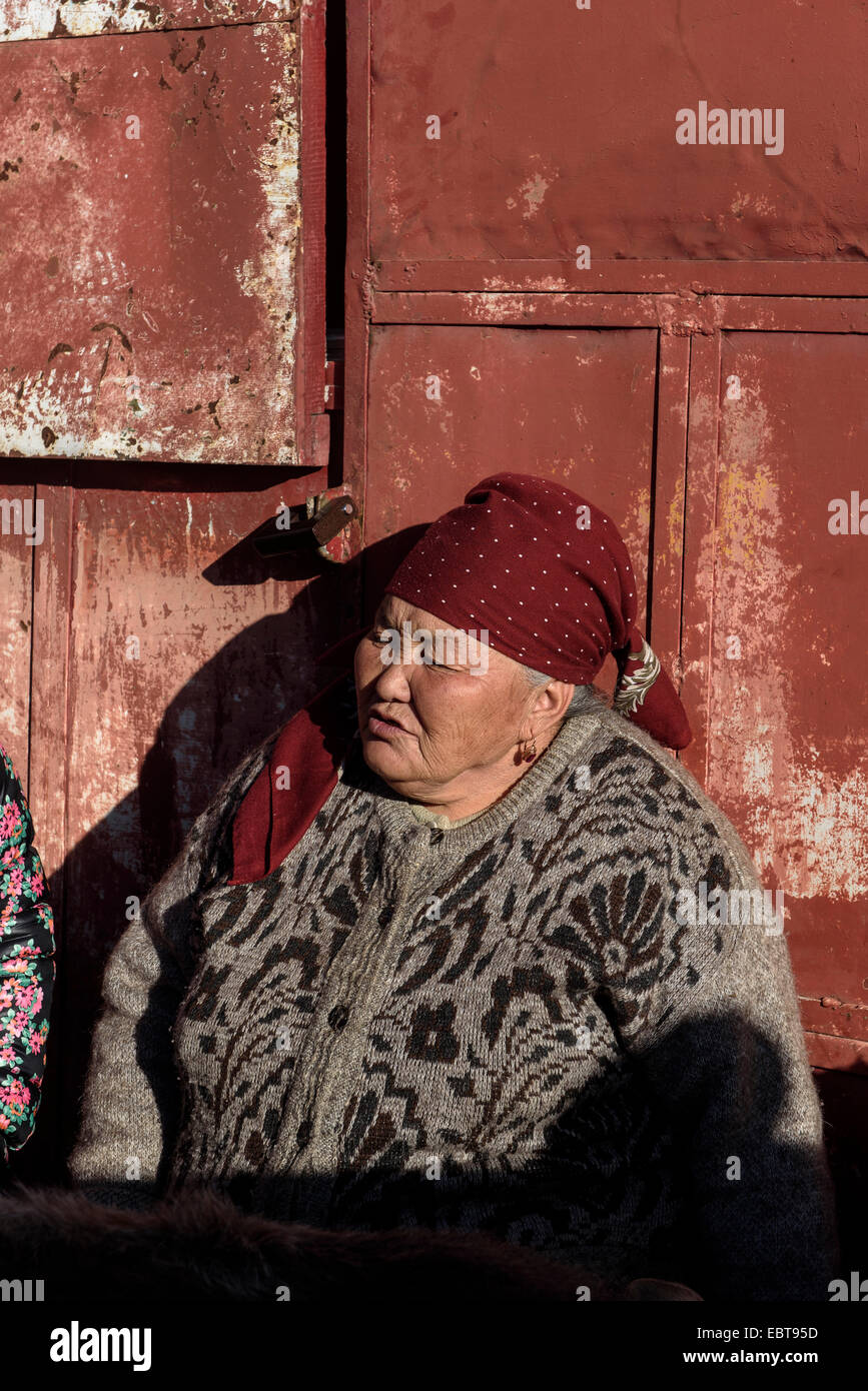 Viehmarkt in Karakol, Kirgistan, Asien Stockfoto