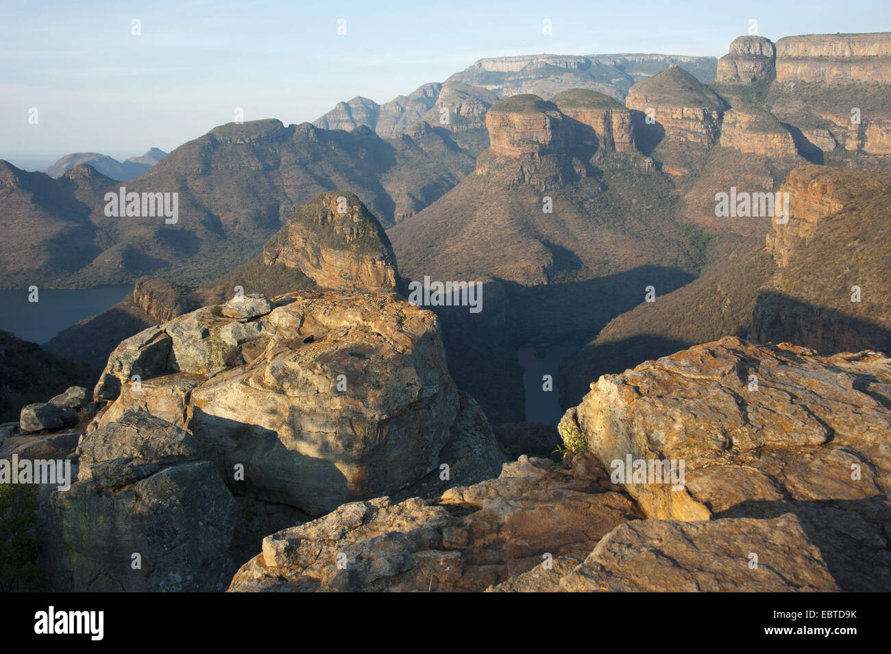 die berühmte Runde Felsen "The Tree Rondavels" im Blyde River Canyon, South Africa, Mpumalanga, Panorama Route, Graskop Stockfoto