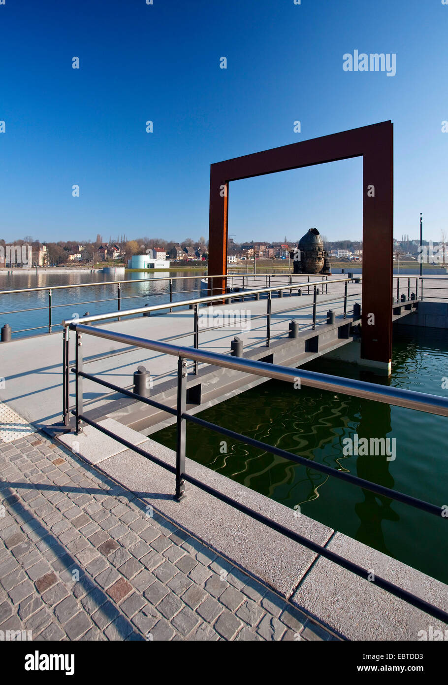 Promenade am See Phoenx und Thomas Konverter, Dortmund, Ruhrgebiet, Nordrhein-Westfalen, Deutschland Stockfoto