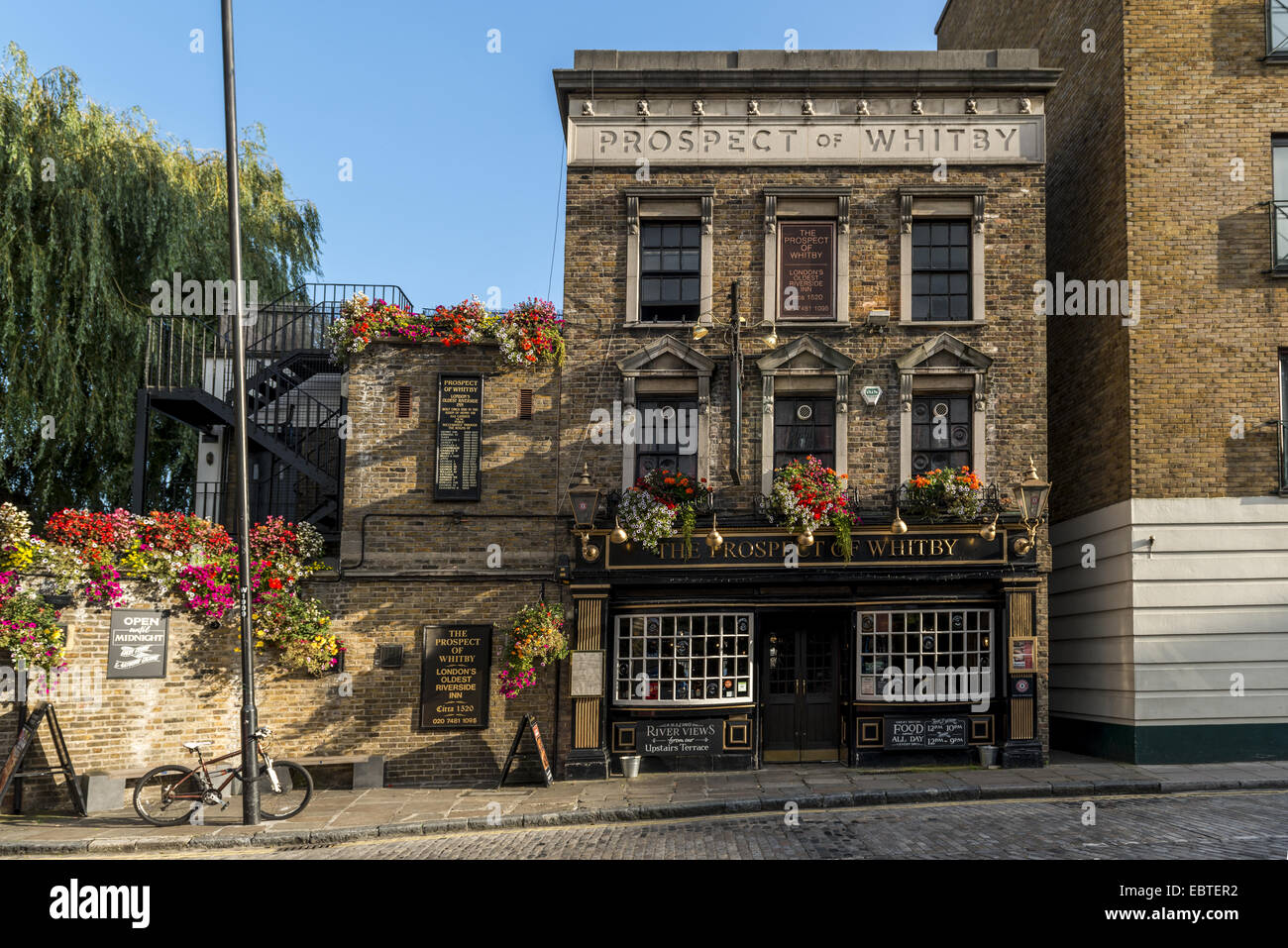 Prospect of Whitby ist eine historische Thames riverside Pub in Shadwell, London Docklands und Umgebung Stockfoto