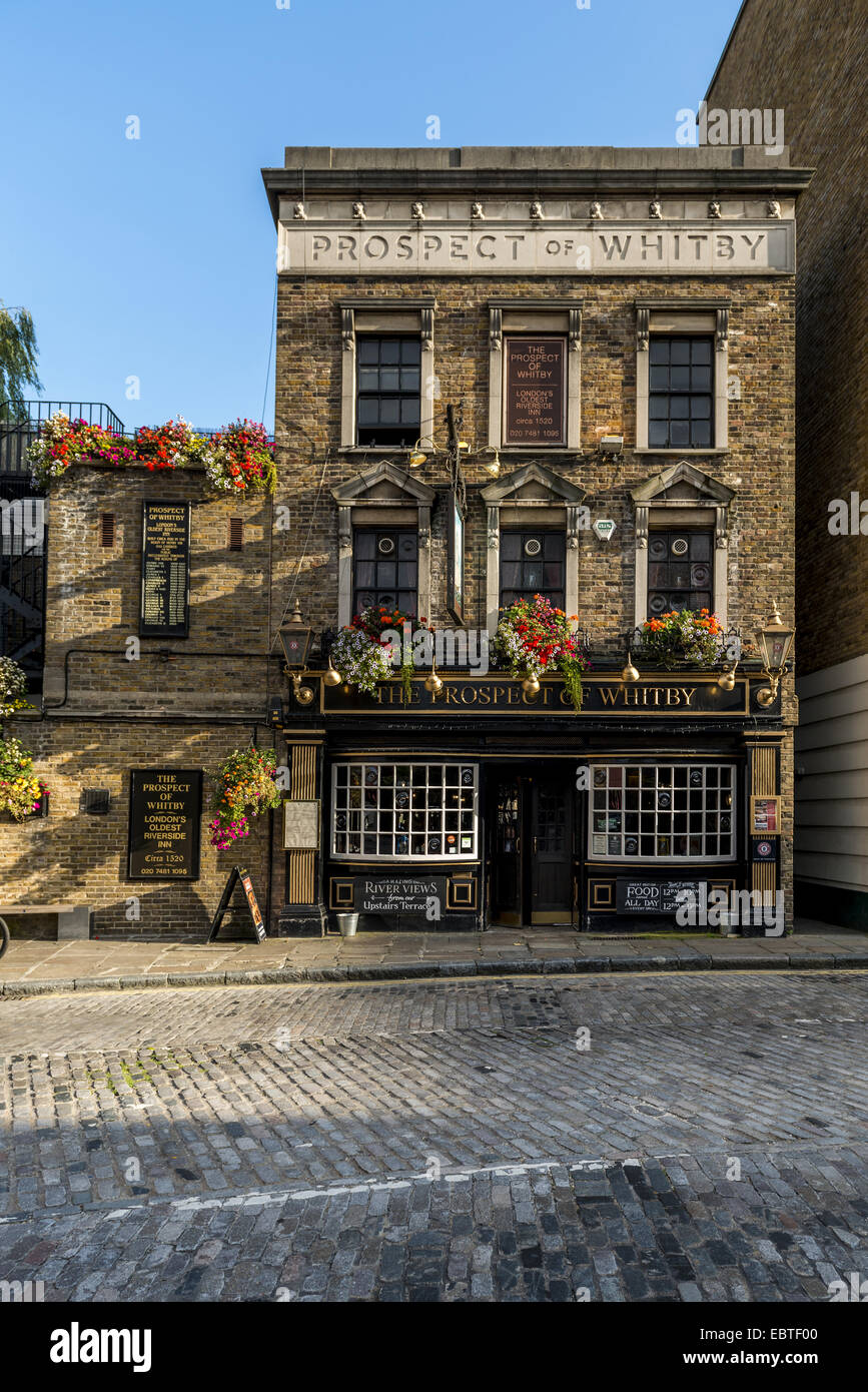 Prospect of Whitby ist eine historische Thames riverside Pub in Shadwell, London Docklands und Umgebung Stockfoto