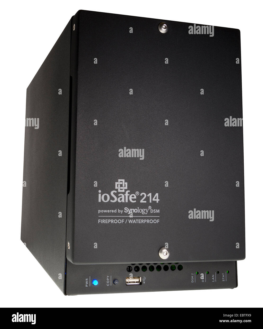 IoSafe 214 NAS (Network Attached Storage) Raid, angetrieben von Synology DiscStation DSM. Stockfoto