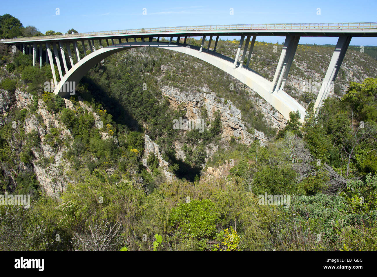Brücke über den Storms River, Südafrika, Eastern Cape, Tsitsikamma National Park Stockfoto