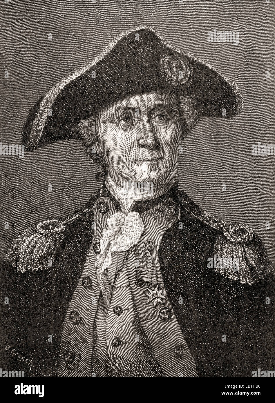 John Paul Jones, 1747 – 1792.   Schottische Seemann und Marine Kämpfer im amerikanischen Unabhängigkeitskrieg. Stockfoto