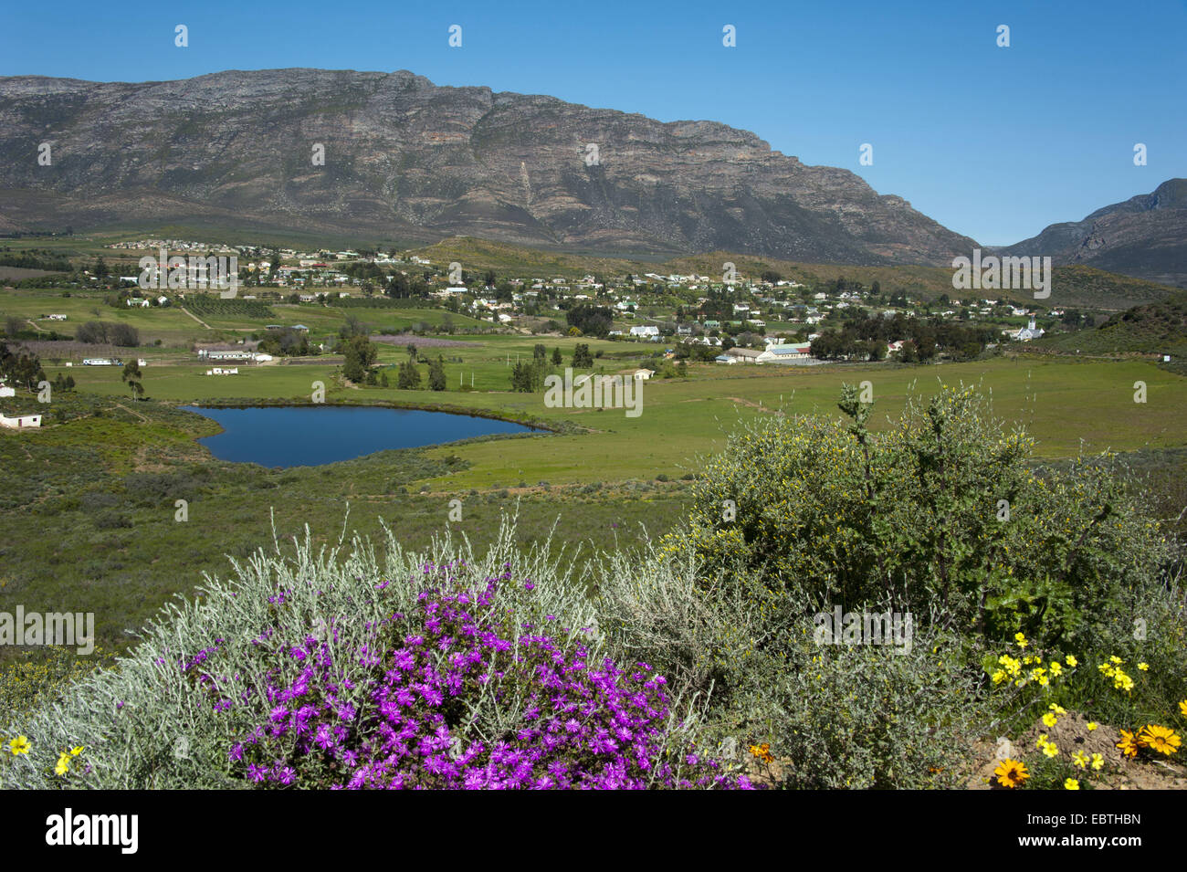 Blick auf Barrydale, Südafrika, Western Cape Stockfoto