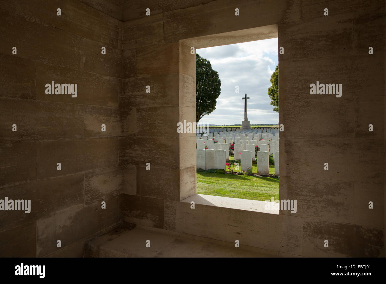 Neun Ulmen WW1 Militärfriedhof, Thelus, nr Vimy Ridge, Frankreich. Stockfoto