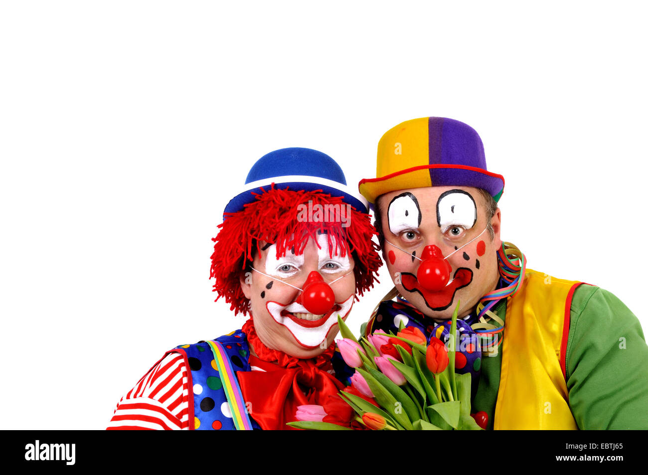 paar als Clowns verkleidet Stockfoto
