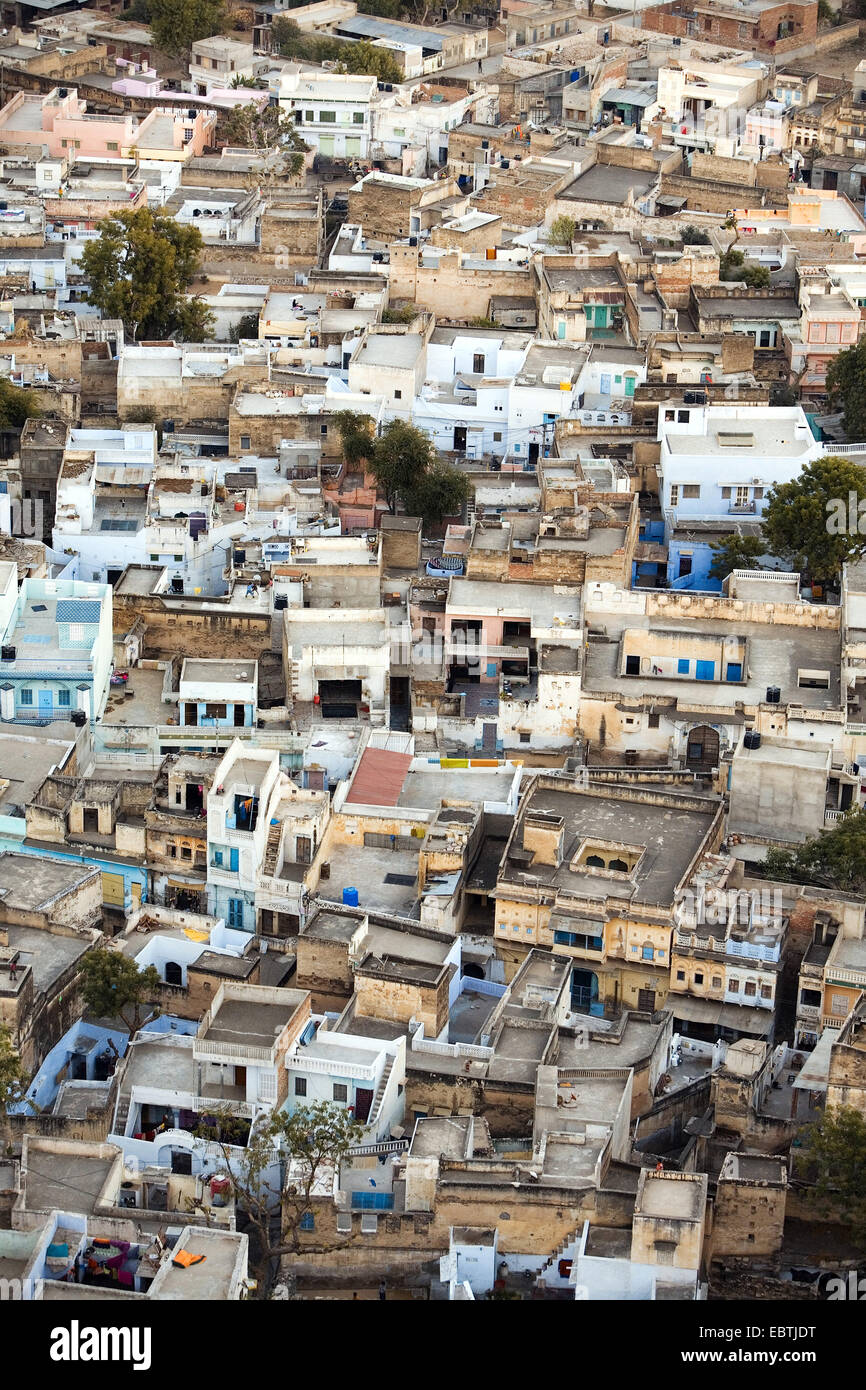 Luftaufnahme des Kuchaman, Indien, Rajasthan, Kuchaman Stockfoto