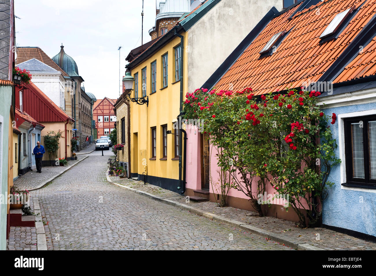 malerischen Gasse in der Altstadt, Schweden, Skane, Ystadt Stockfoto