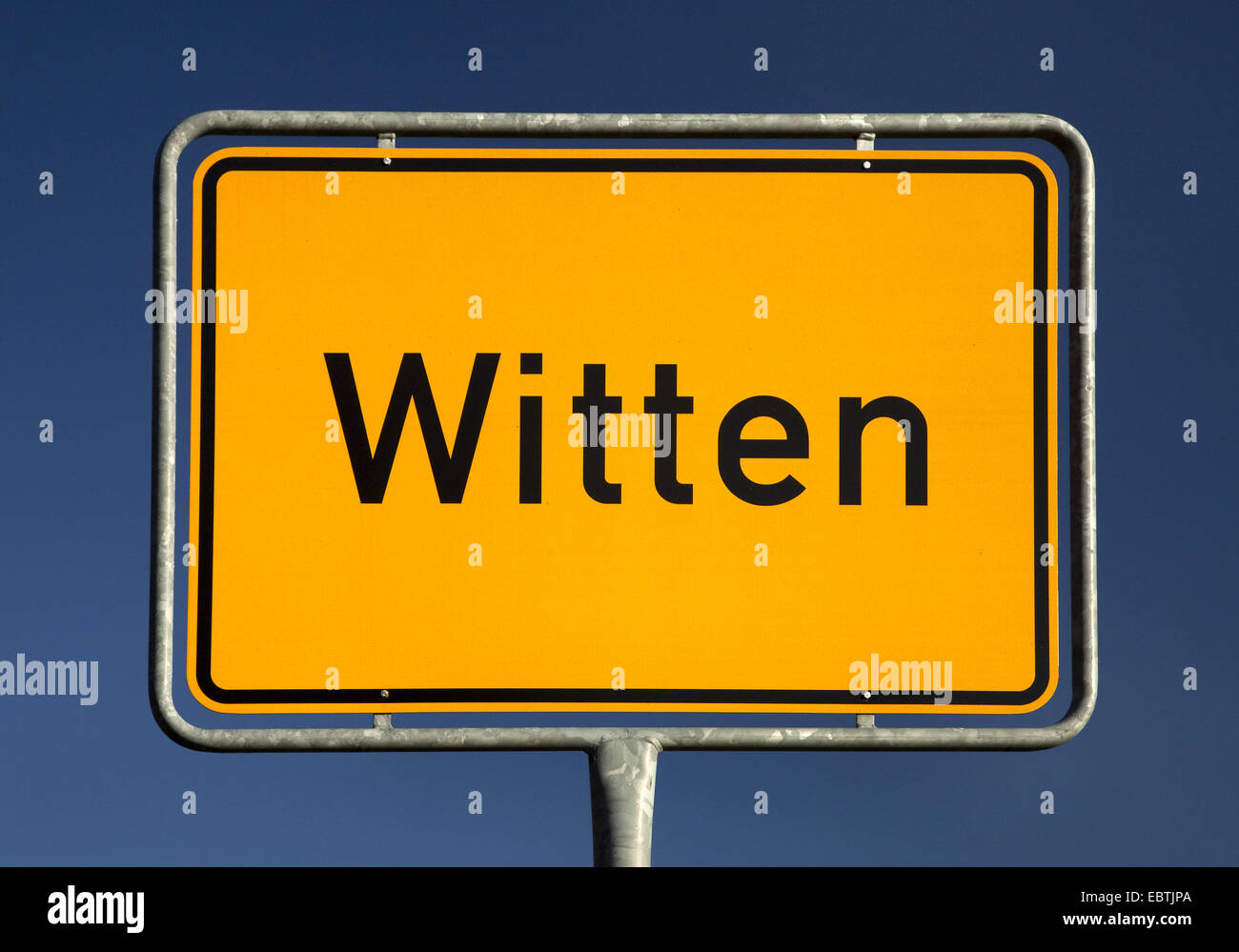 Ortsschild Grenze Witten, Deutschland, Nordrhein-Westfalen, Ruhrgebiet, Witten Stockfoto