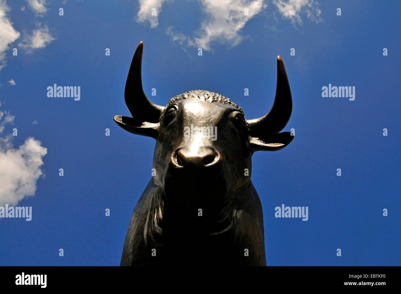 Stier am Boersenplatz, quadratische der Börse in Frankfurt/Main, Deutschland, Hessen, Frankfurt/Main Stockfoto