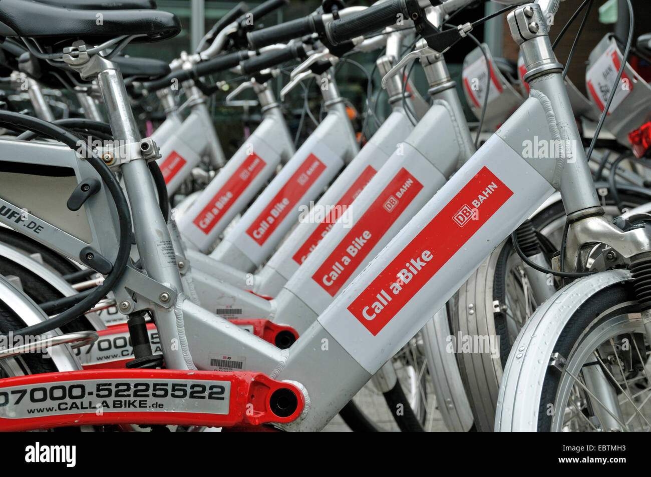 Fahrräder der Deutschen Bahn AG, Deutschland, Köln Stockfoto