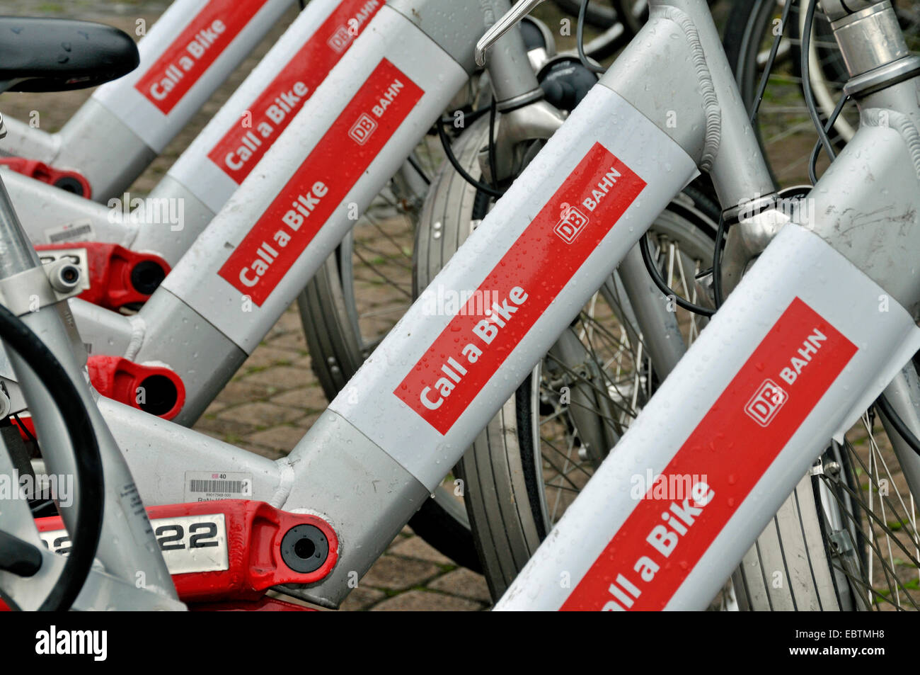 Fahrräder der Deutschen Bahn AG, Deutschland, Köln Stockfoto