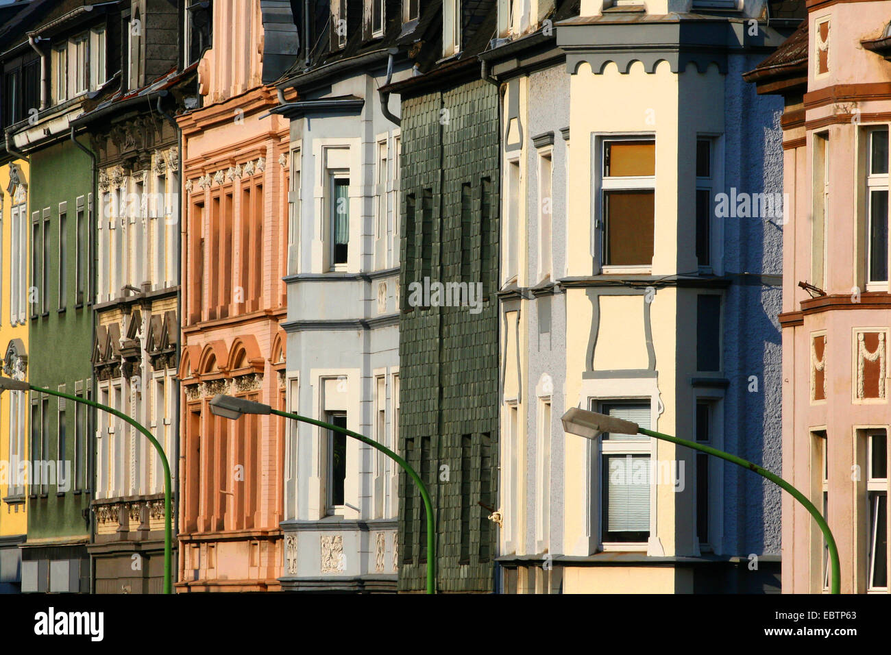 historischen Fassaden, Essen, Ruhrgebiet, Nordrhein-Westfalen, Deutschland Stockfoto