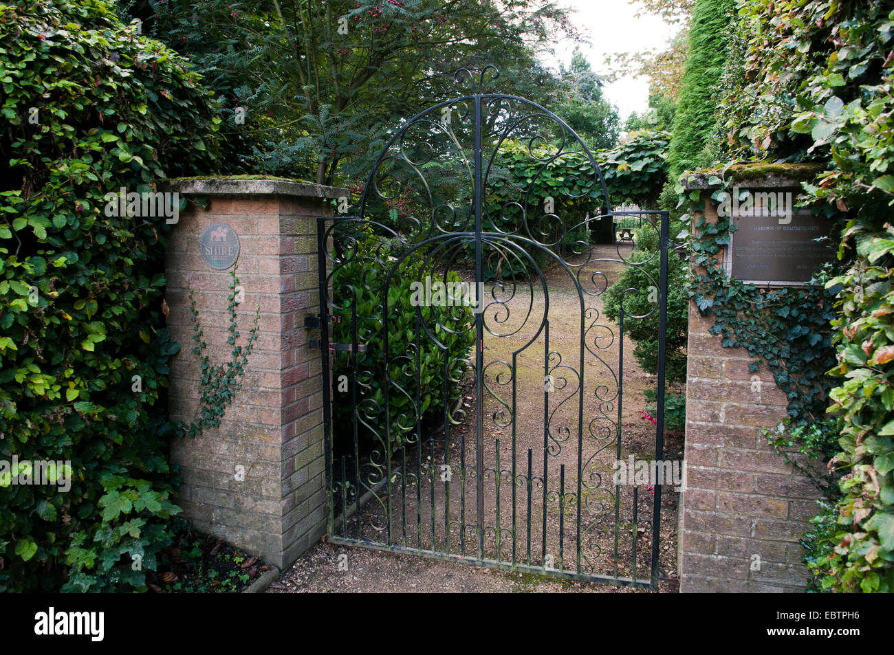 GARDEN OF REMEMBRANCE IN MARKET BOSWORTH Stockfoto