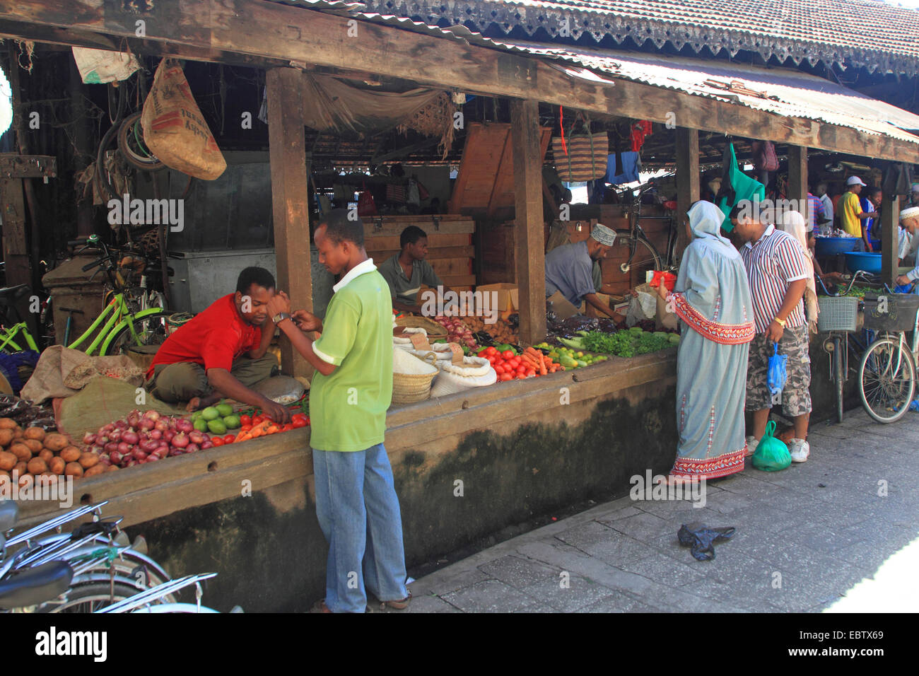 Markttreiben, Tansania, Sansibar, Stone Town Stockfoto