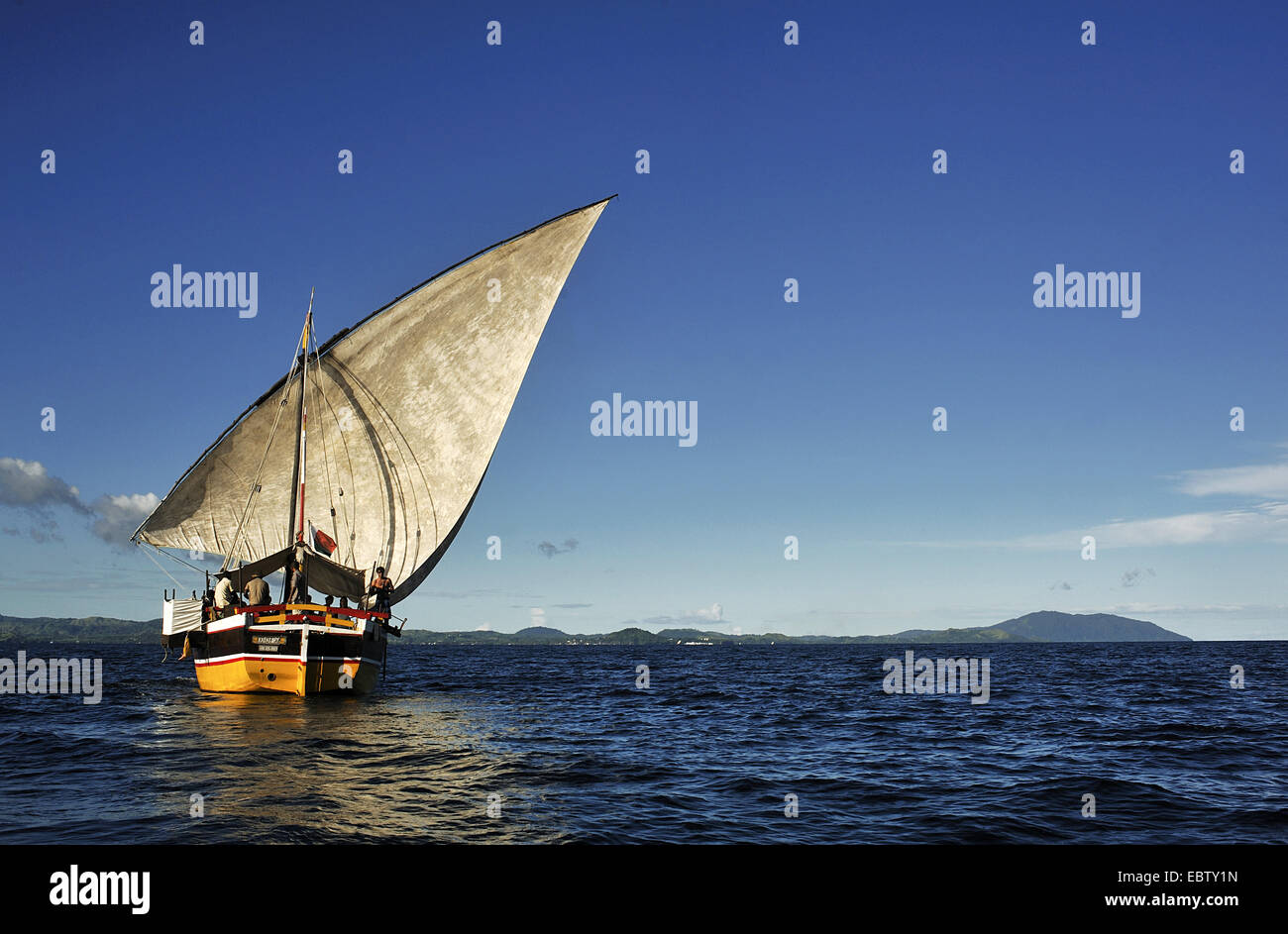Dhau, traditionellen Boot, Madagaskar, Nosy Be Stockfoto