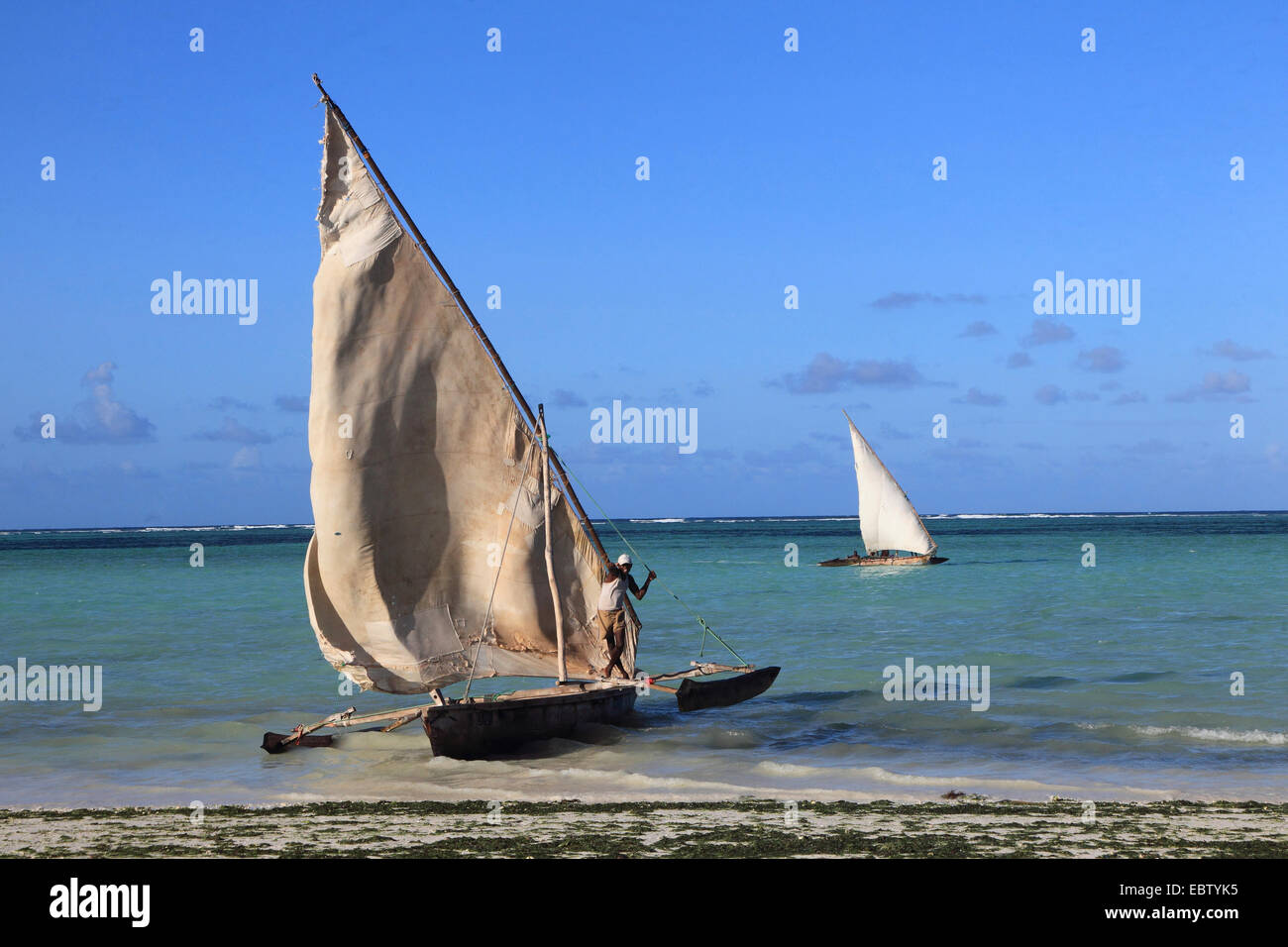 Dhau auf den Indischen Ozean, Tansania, Sansibar Stockfoto