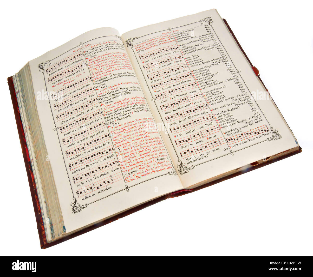 Missale und Liederbuch eines Priesters in lateinischer Sprache zu öffnen Stockfoto