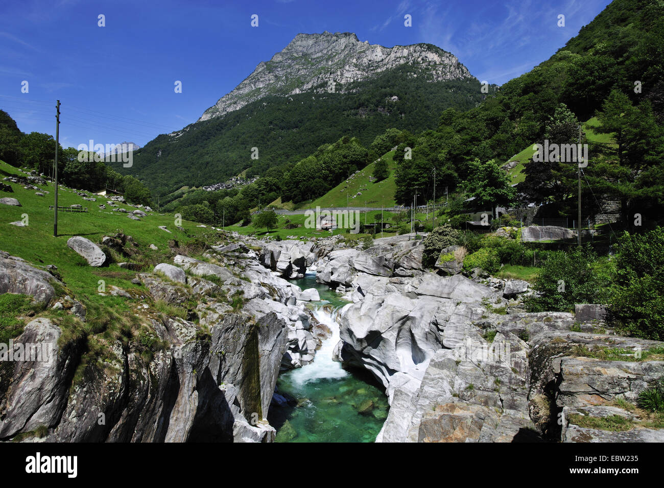 Verzasca Fluss, Schweiz, Tessin, Verzascatal Stockfoto