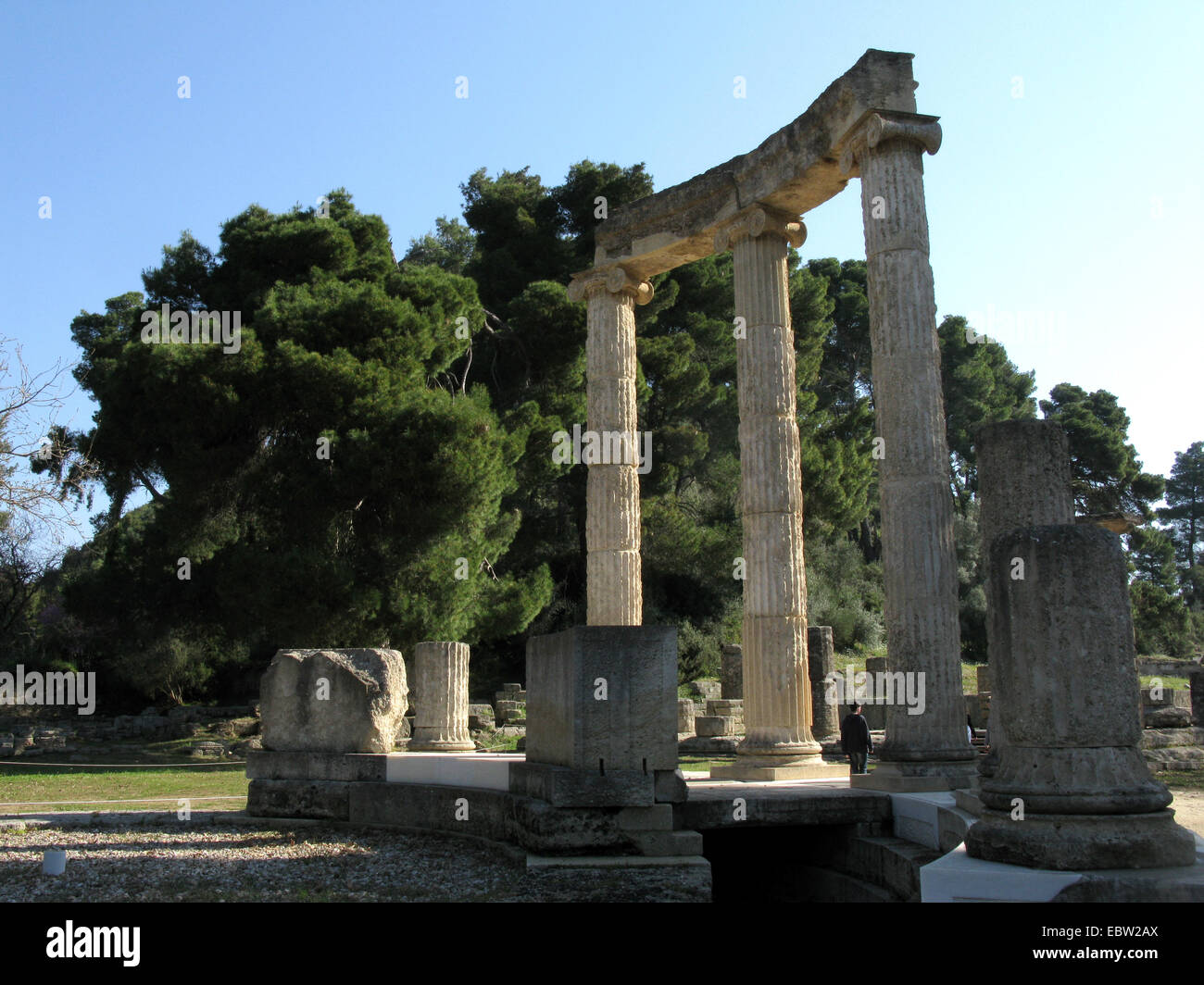 Philippeion in Olympia, Griechenland, Peloponnes, Olympia Stockfoto