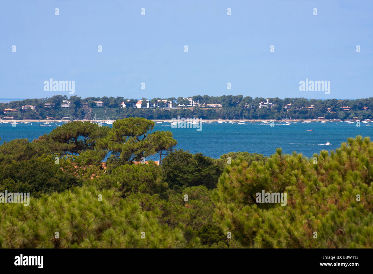 Blick auf die Bucht von Arcachon in Frankreich Stockfoto