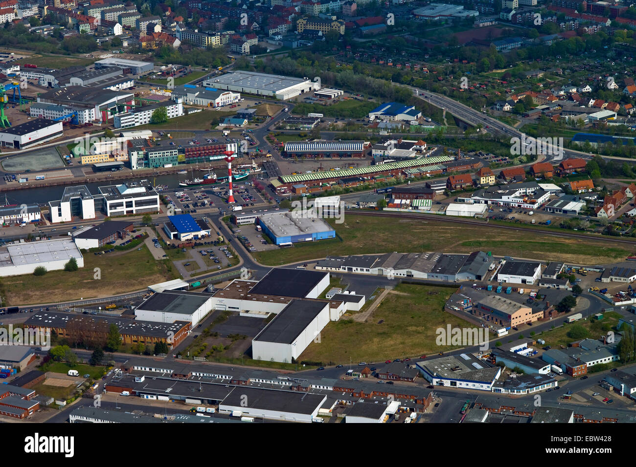 Luftaufnahme der Fischerhafen, Deutschland, Bremerhaven Stockfoto