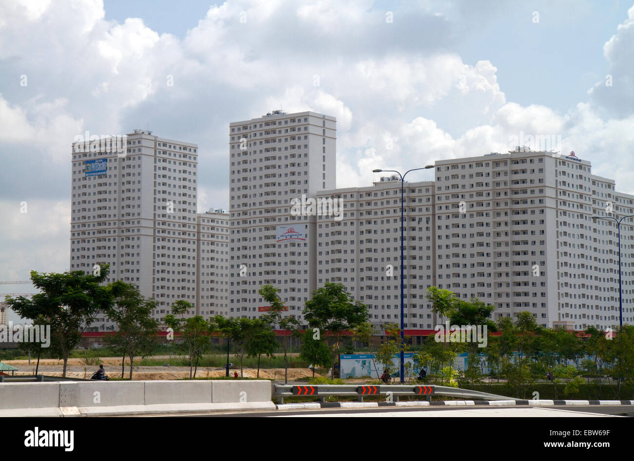 Sozialwohnungen Mehrfamilienhäuser in Ho-Chi-Minh-Stadt, Vietnam. Stockfoto
