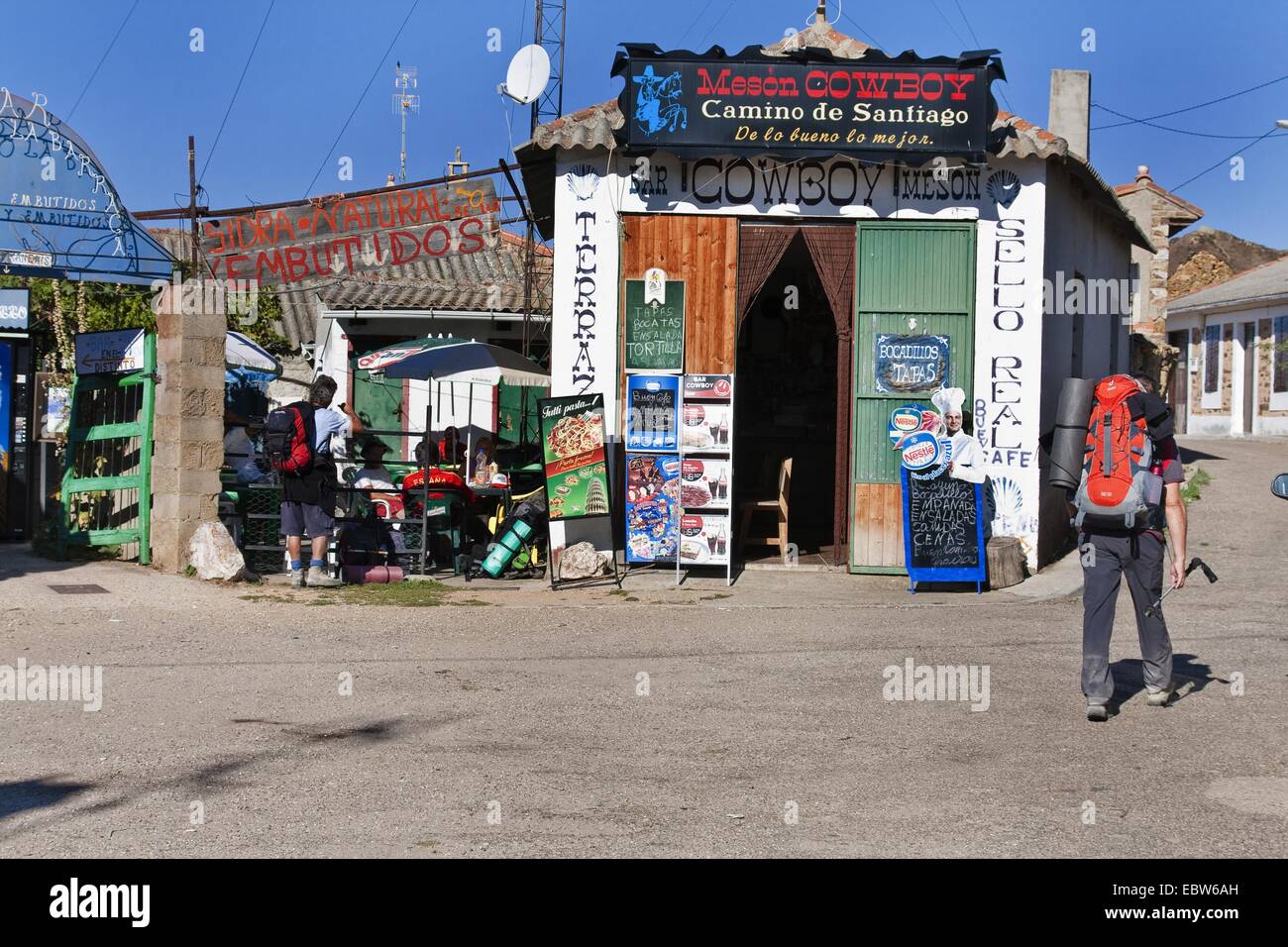 Bar Mes¾n Cowboy, Spanien, Kastilien & Le¾n, Leon, El Ganso Stockfoto