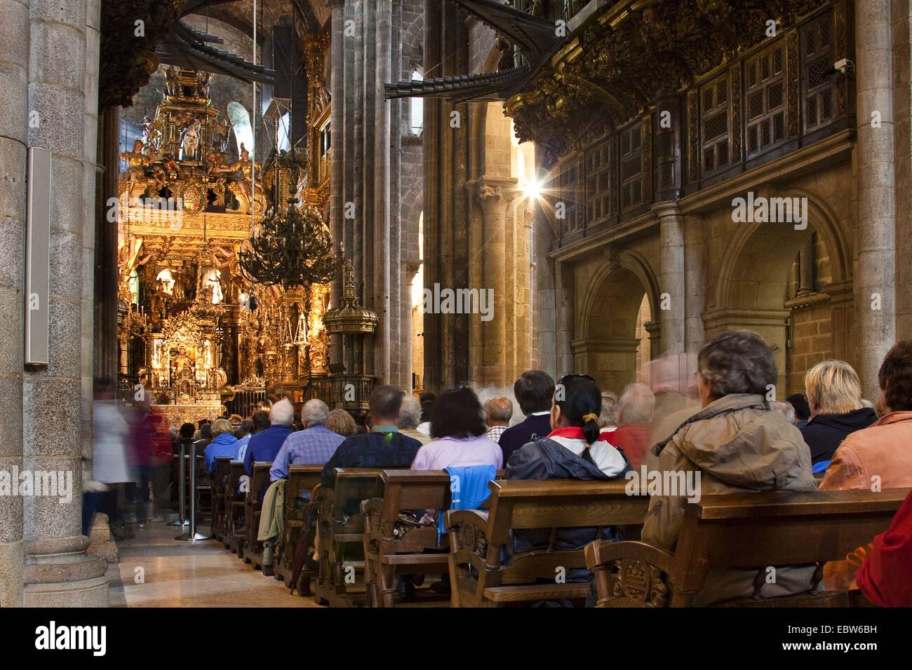 Gottesdienst in der Kathedrale, Spanien, Galizien, A Coruña±a, Santiago De Compostela Stockfoto