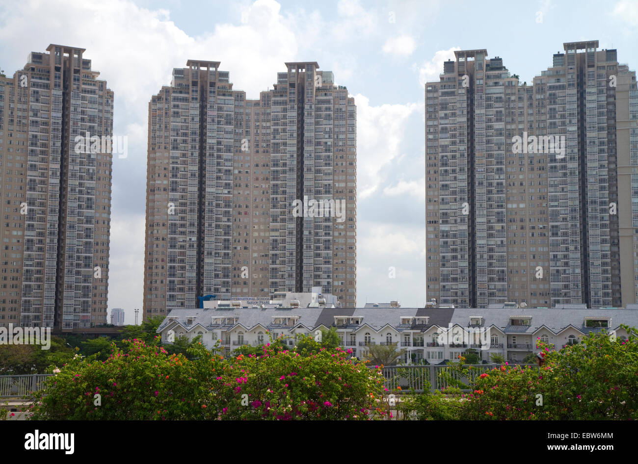 Sozialwohnungen Mehrfamilienhäuser in Ho-Chi-Minh-Stadt, Vietnam. Stockfoto