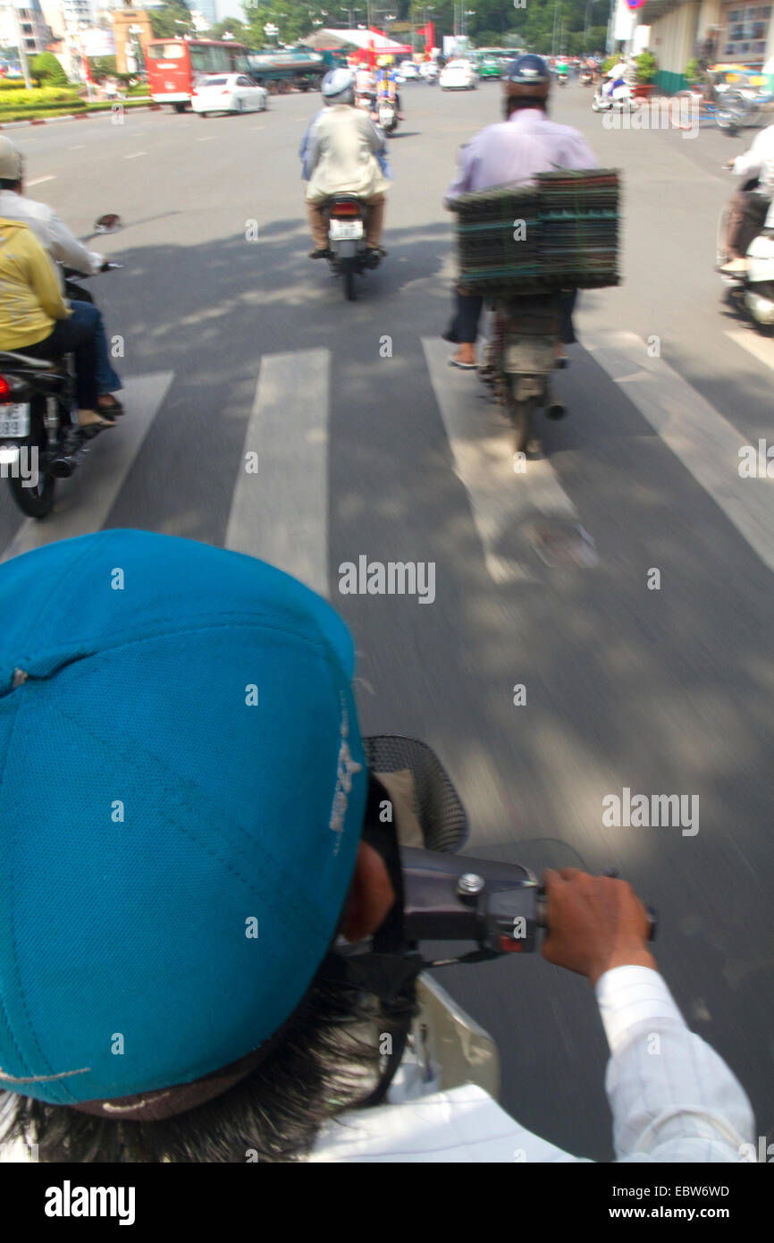Scooter-Verkehr in Ho-Chi-Minh-Stadt, Vietnam. Stockfoto