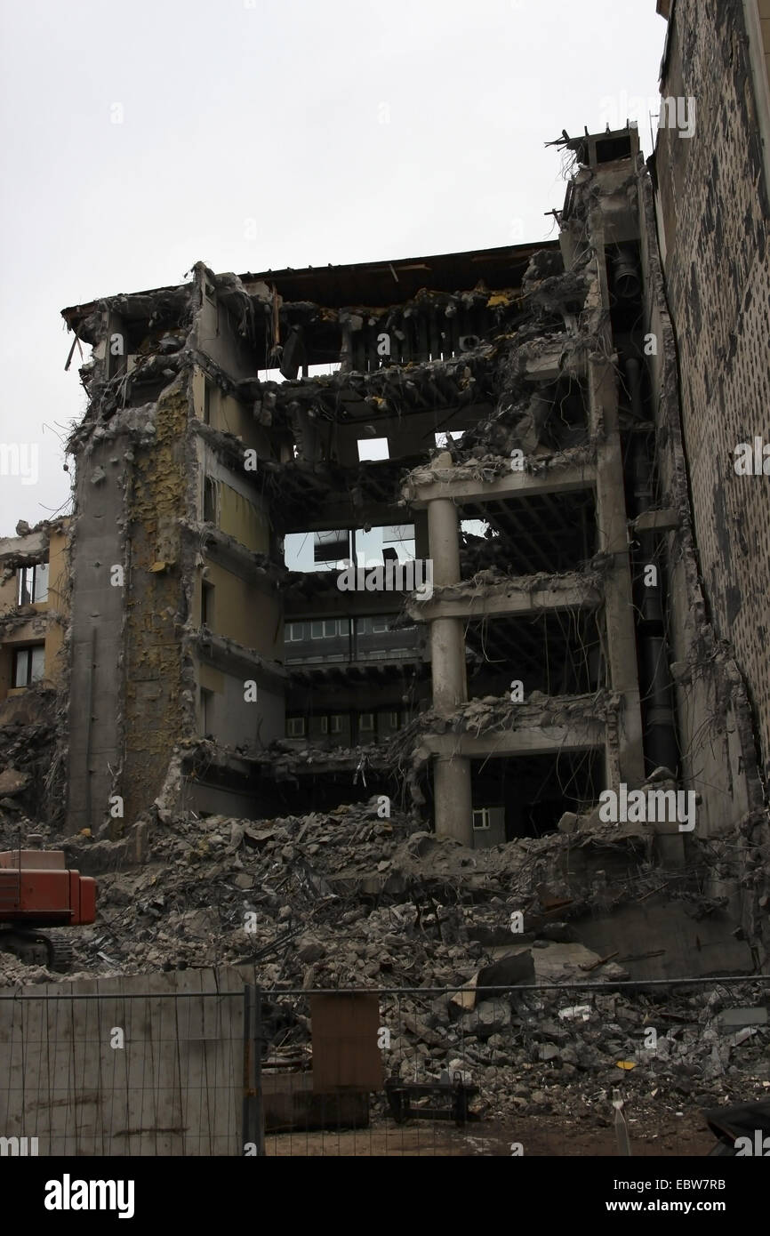 Ruine eines abgerissenen urban Altbaus, Hamburg, Deutschland Stockfoto