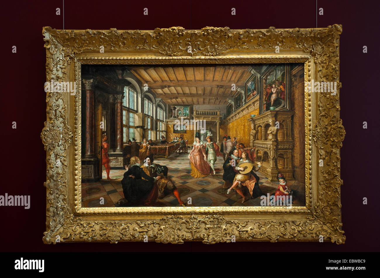 Einweihung des neuen "Galleria Sabauda" der "Polo Reale in Turin"-"Dance Party" von Frans Francken II 1581 - 1642 abgeschlossen Stockfoto