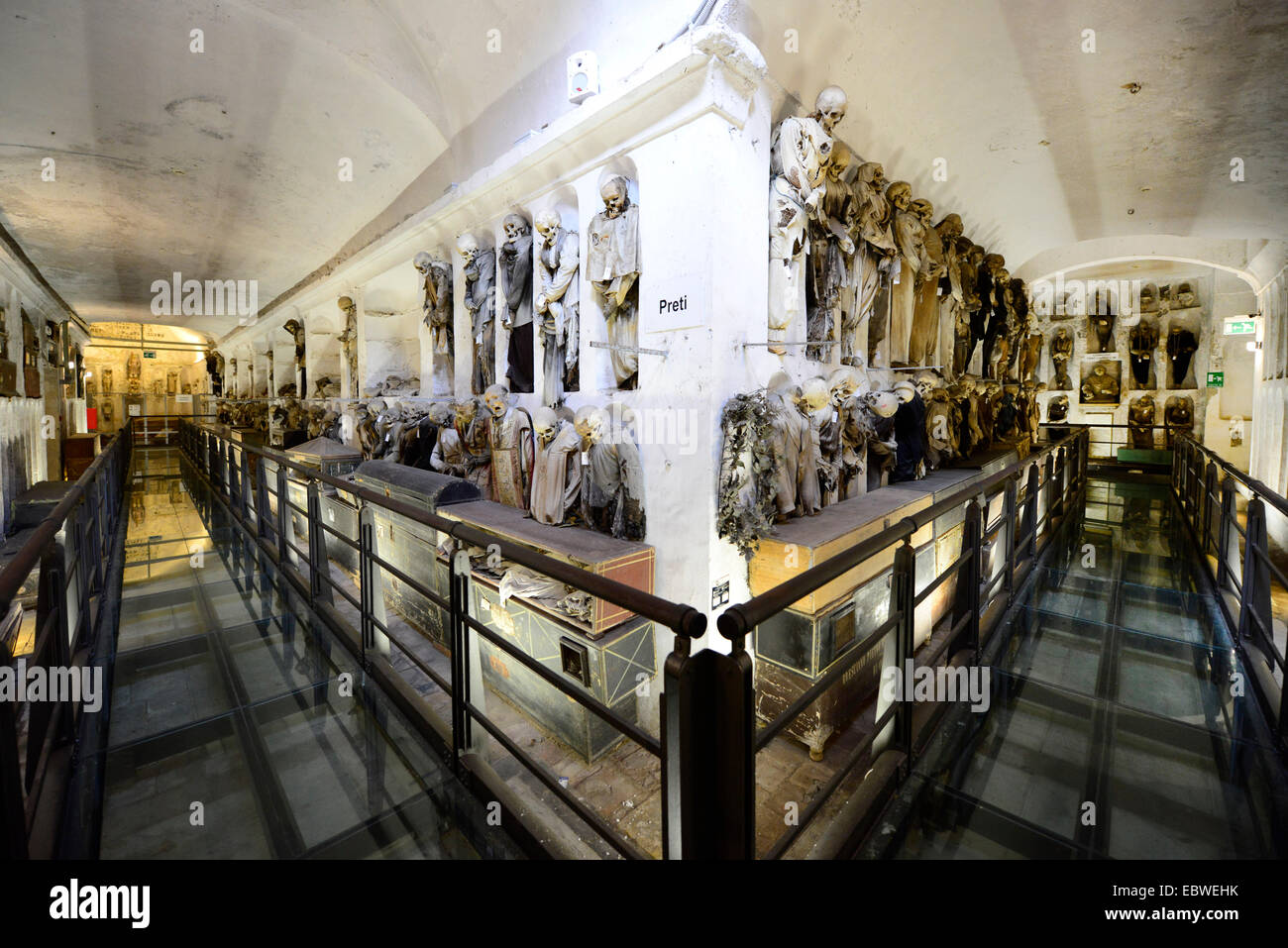Mumifizierte Leichen in der Kapuziner-Katakomben von Palermo, Italien. Stockfoto