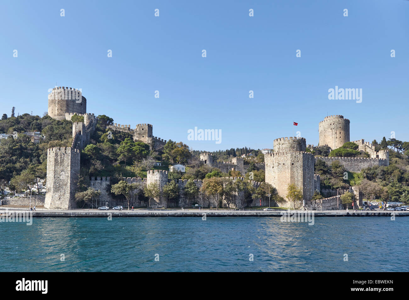 Rumelian Burg aus dem Bosporus Europäischen Seite Istanbuls Stockfoto