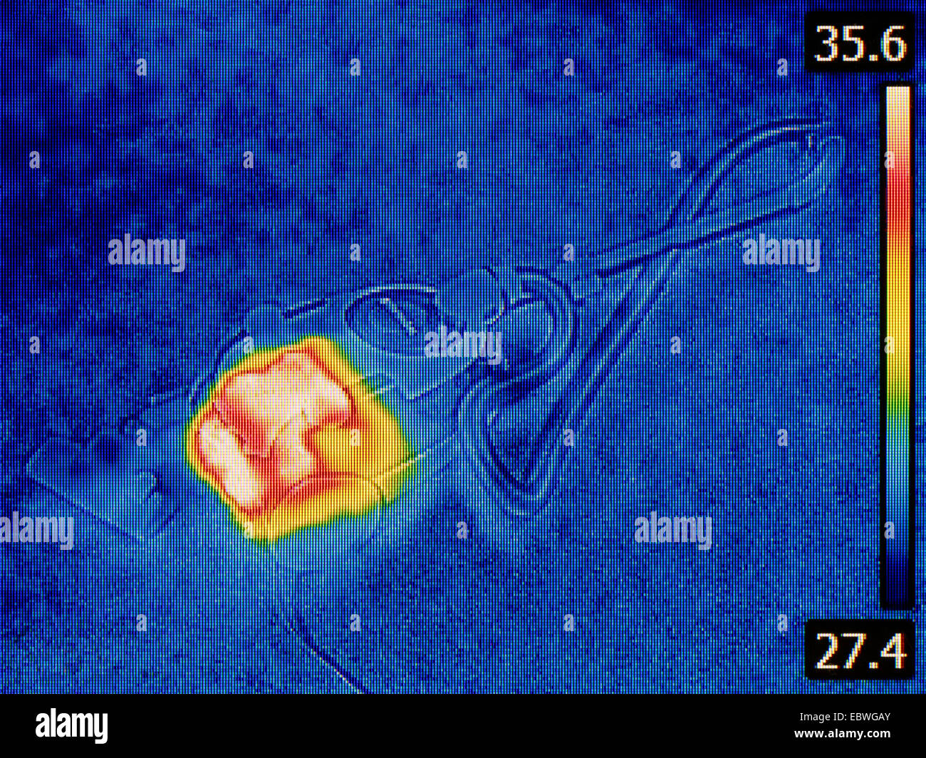 Wärmebild eines Staubsaugers Stockfoto