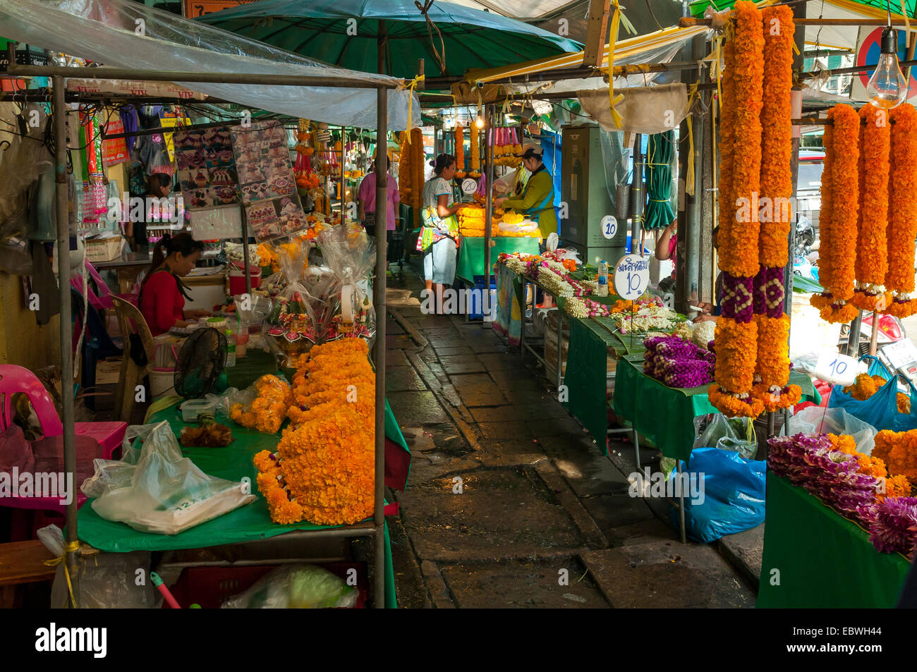 Blumenmarkt, Bangkok, Thailand Stockfoto