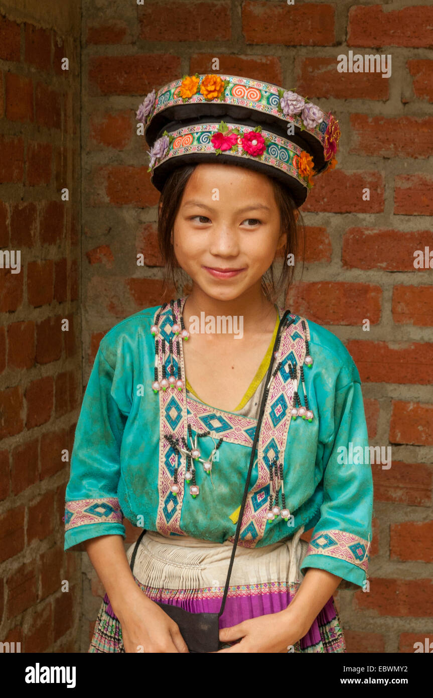 Hmong Kind in Ban Na Ouane, Laos Stockfoto