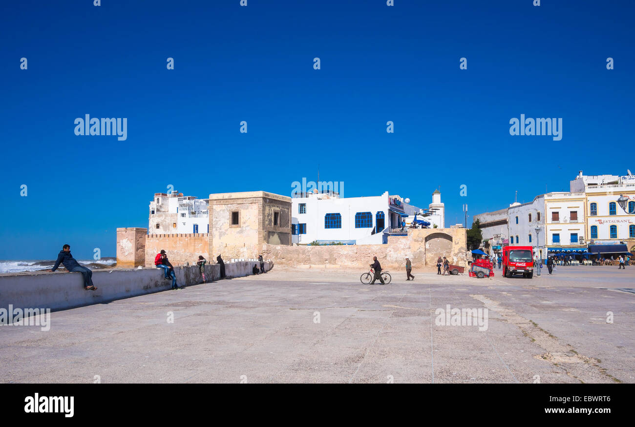 Sqala De La Kasbah, Malecon, der Altstadt von Essaouira, Platz Moulay Hassan, UNESCO-Weltkulturerbe, Marokko, Nordafrika Stockfoto