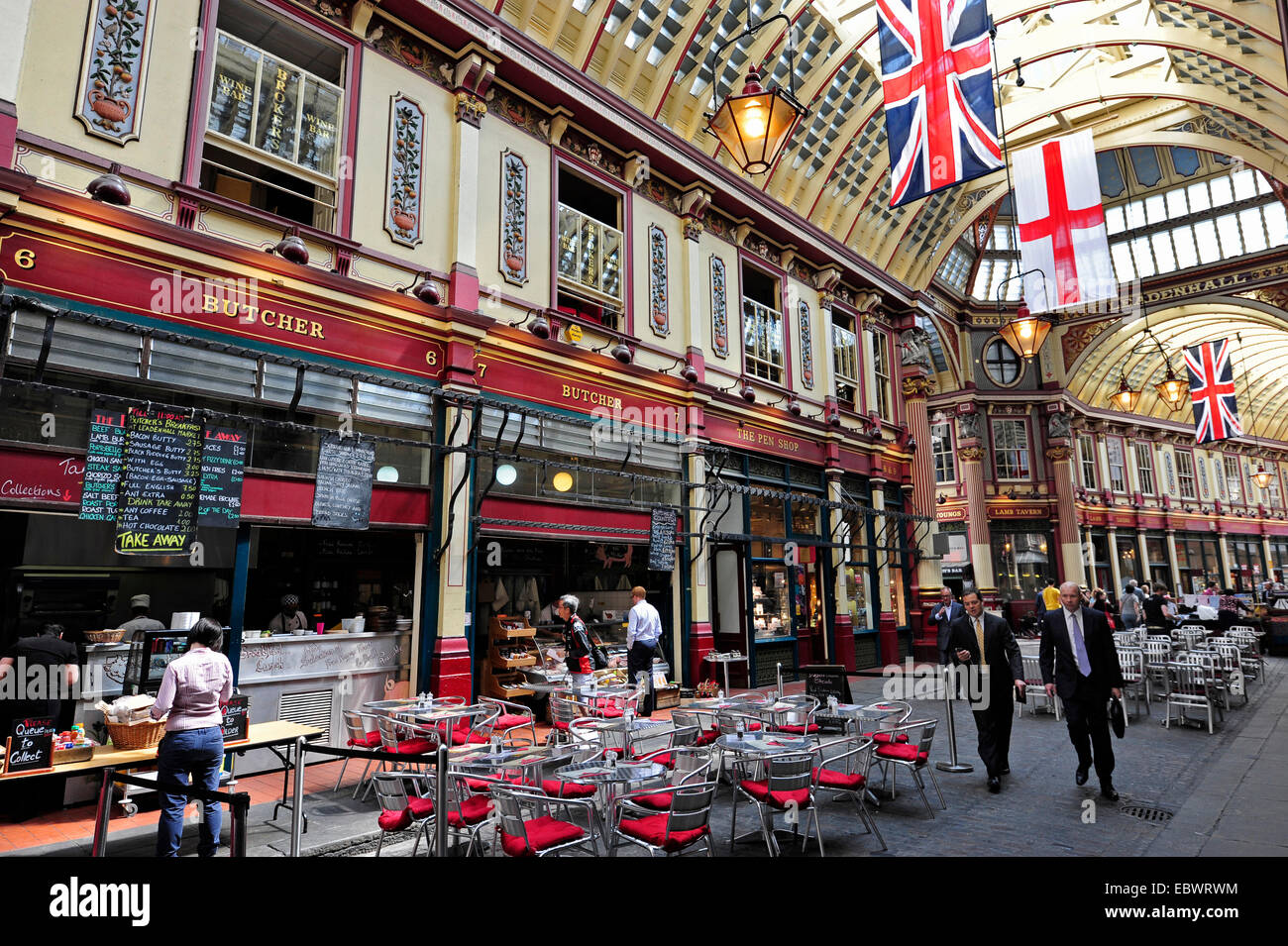 Historischen Einkaufszentrum Leadenhall Market, City of London, London, England, Großbritannien, Vereinigtes Königreich Stockfoto