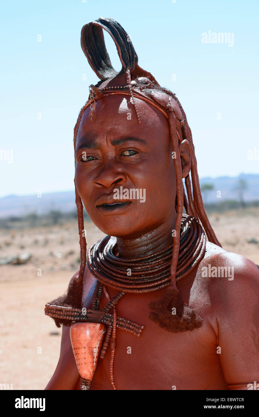 Himba Frau, Kunene-Region, Namibia Stockfoto