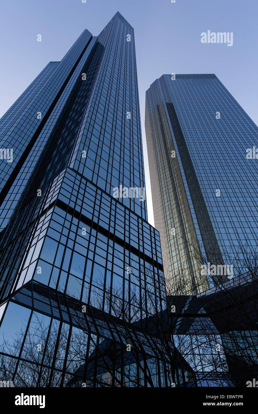 Zwillingstürme der Deutschen Bank, Financial District, Westend, Frankfurt Am Main, Hessen, Deutschland Stockfoto