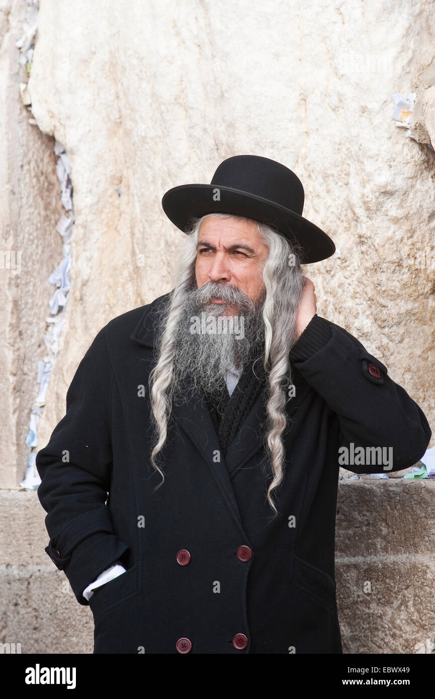 älteren orthodoxen Juden an der Klagemauer, Israel, Jerusalem Stockfoto