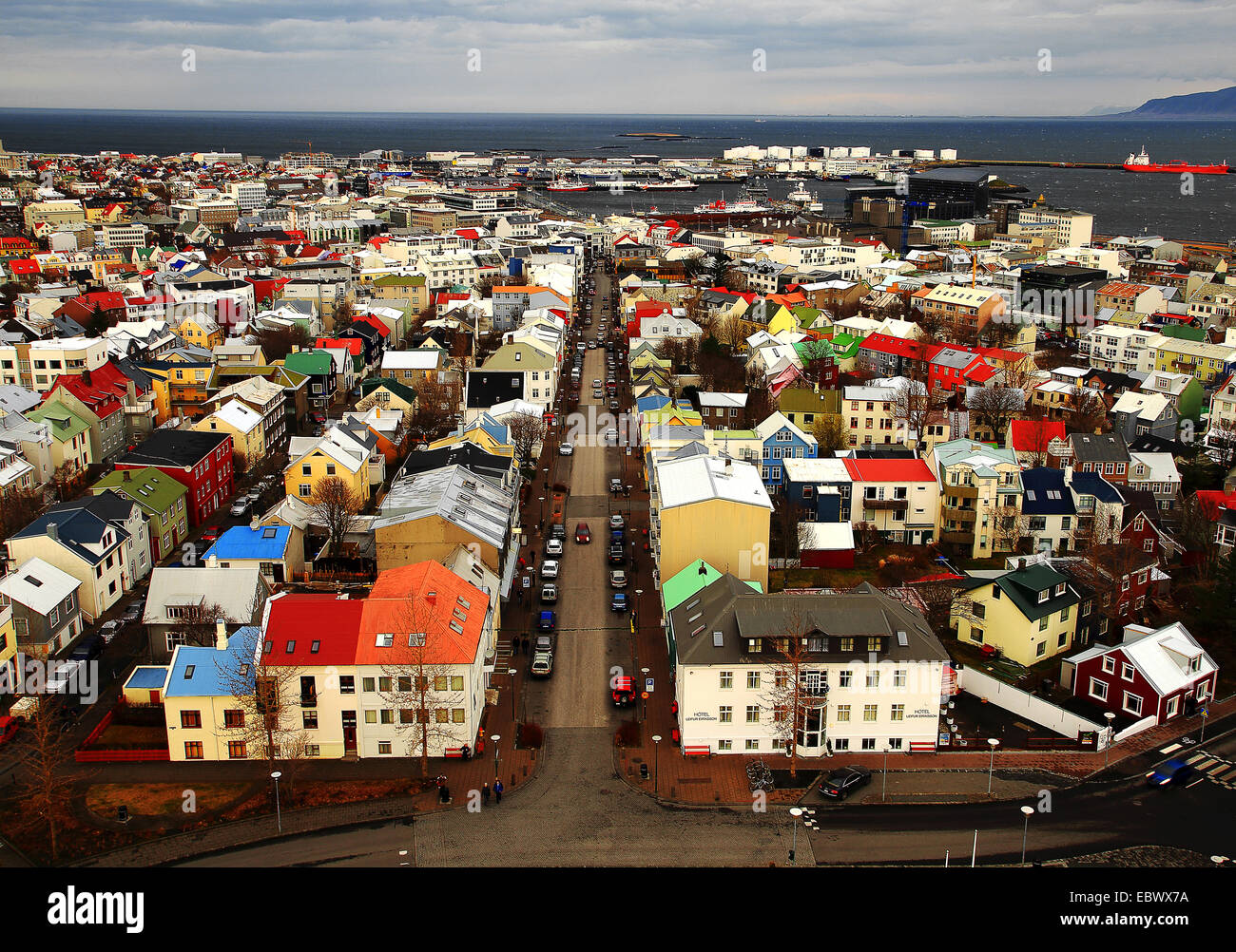 Übersicht über Rekjavik Stadt, Island. Stockfoto