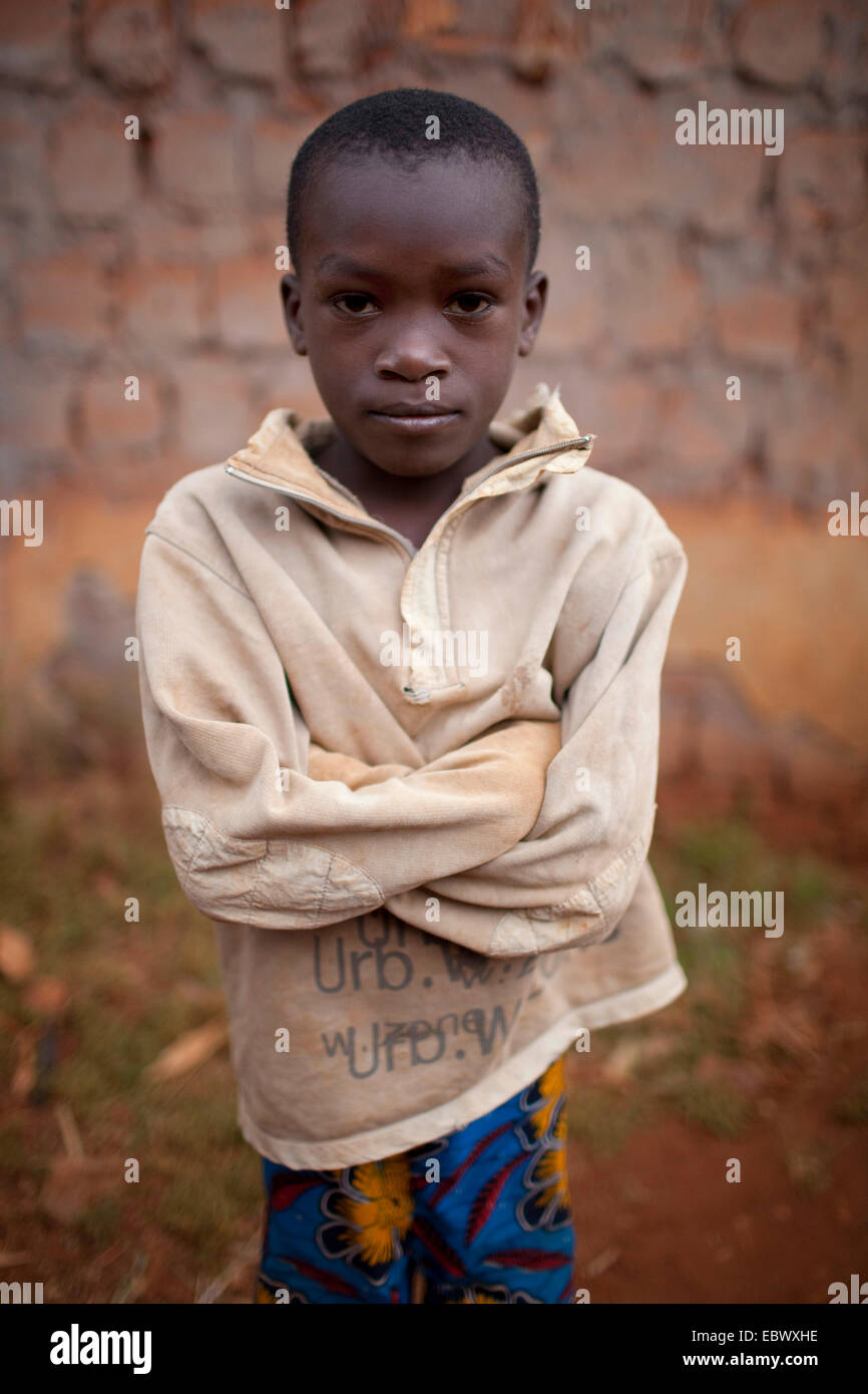 Bildnis eines Knaben, Burundi, Karuzi, Buhiga Stockfoto