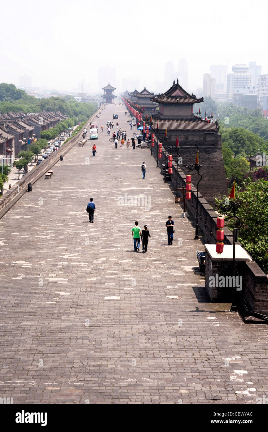 Stadtmauer von Xian, China, Provinz Shaanxi Xian Stockfoto